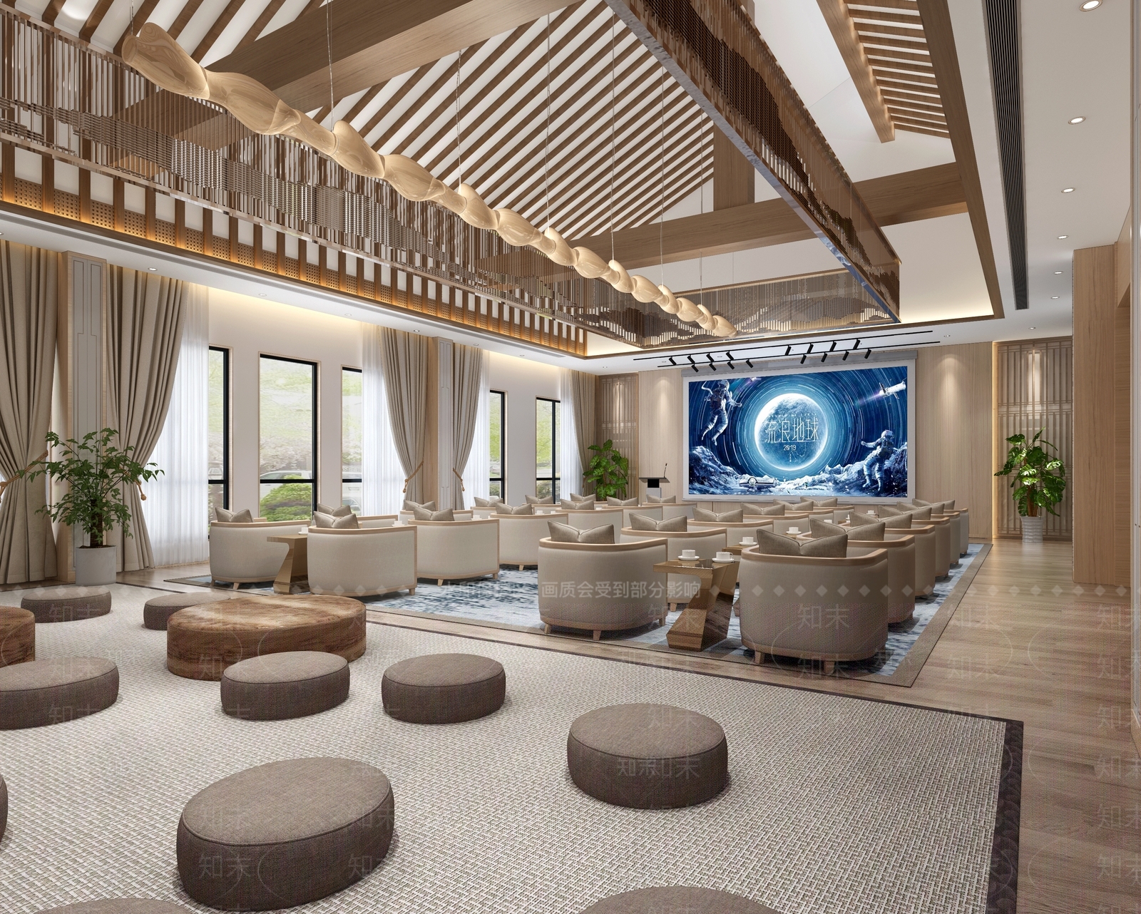 新中式报告厅3D模型下载【ID:1154974971】