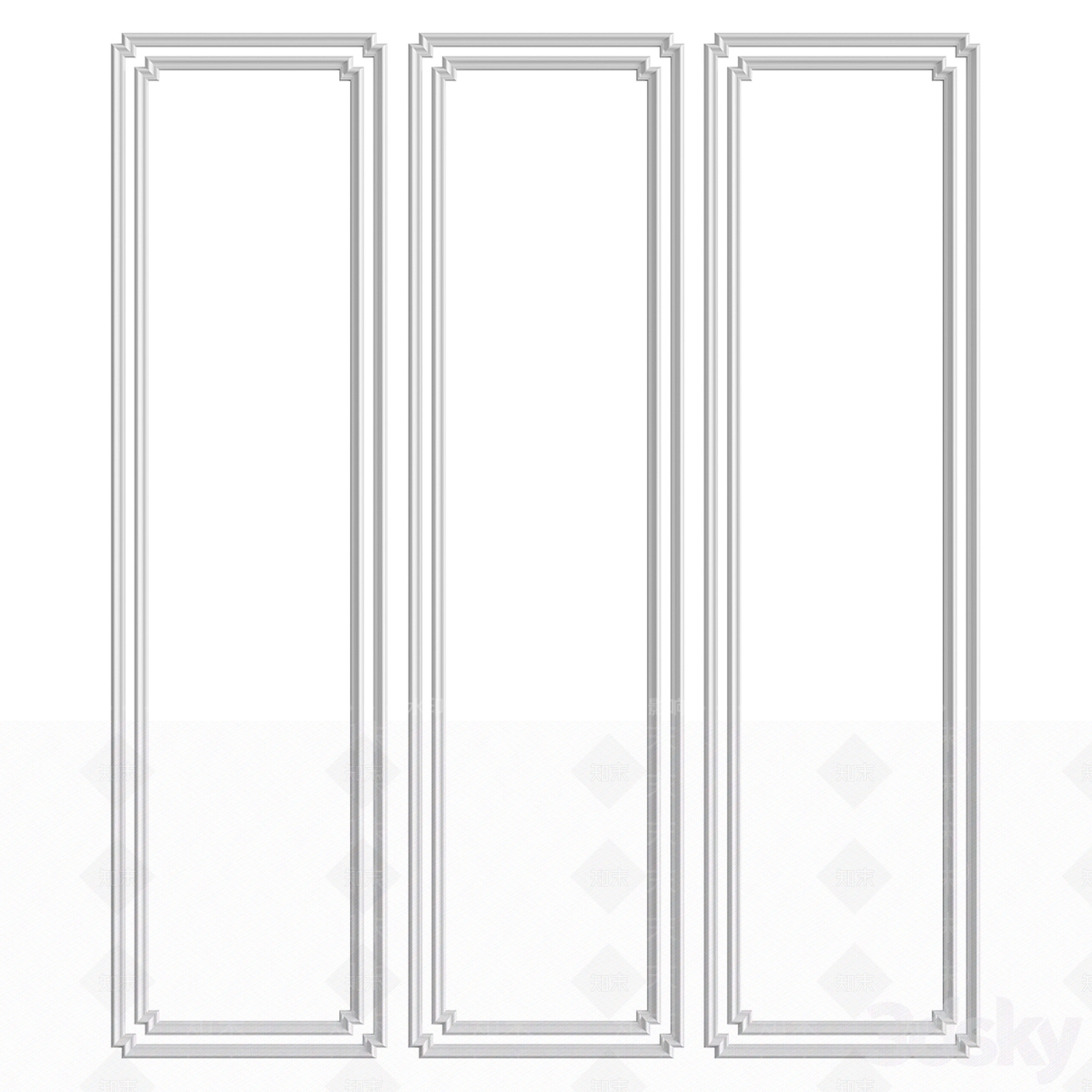 简欧墙面石膏线3D模型下载【ID:1154975821】