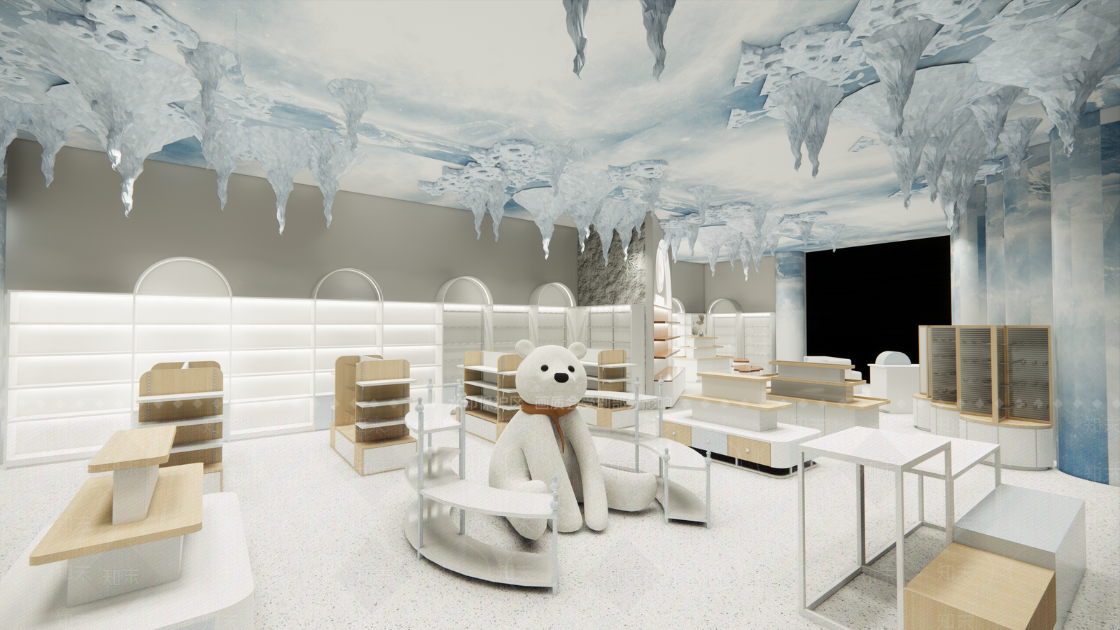 现代海洋馆玩具店SU模型下载【ID:1154980451】