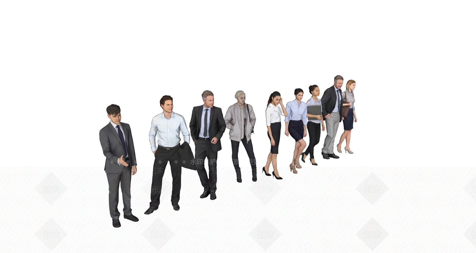 商务人物组合SU模型下载【ID:1156013186】