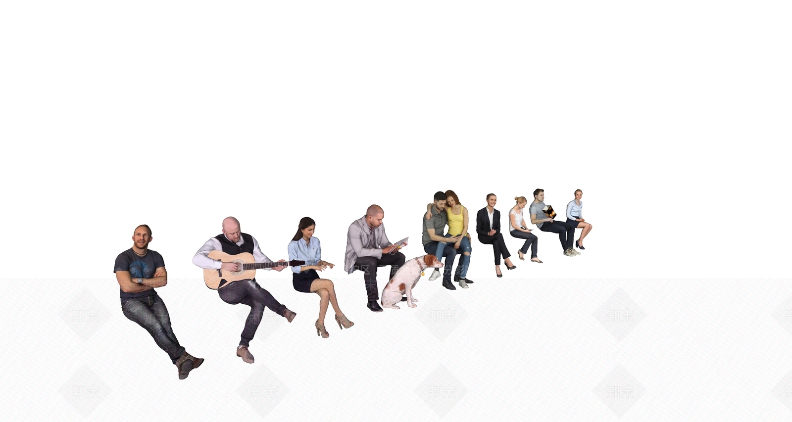 坐姿人物多人SU模型下载【ID:1154982202】