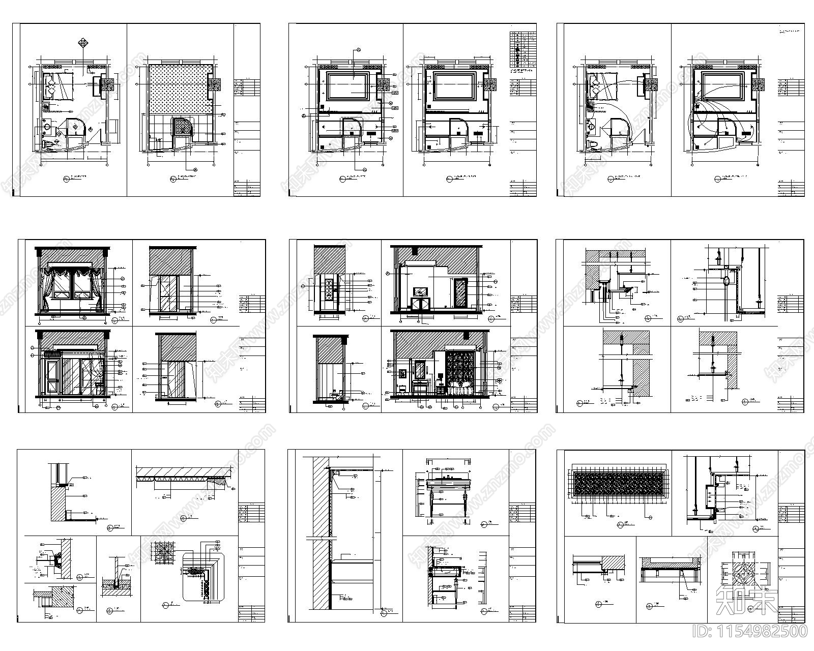 桑拿区单人客房施工图下载【ID:1154982500】