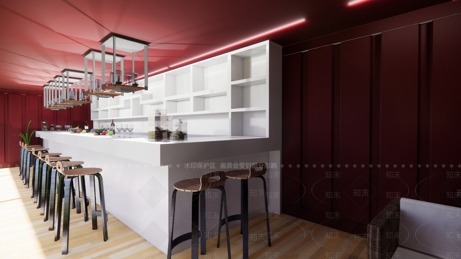 现代酒吧SU模型下载【ID:1154982972】