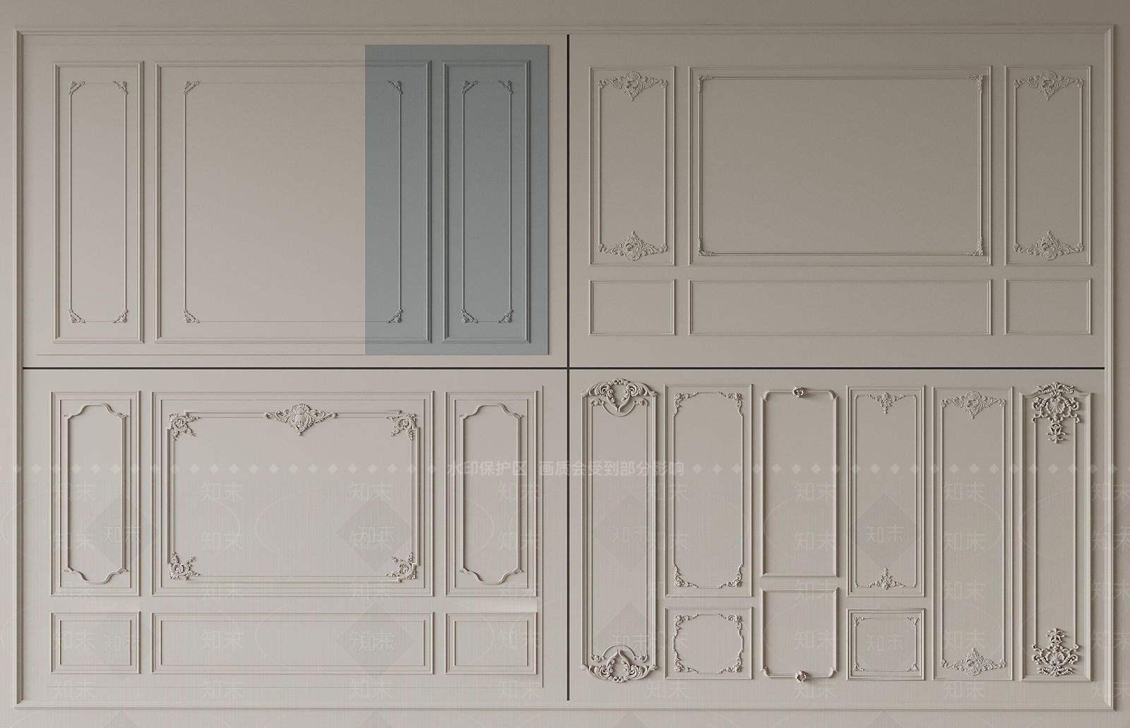 法式石膏线条3D模型下载【ID:1154983829】
