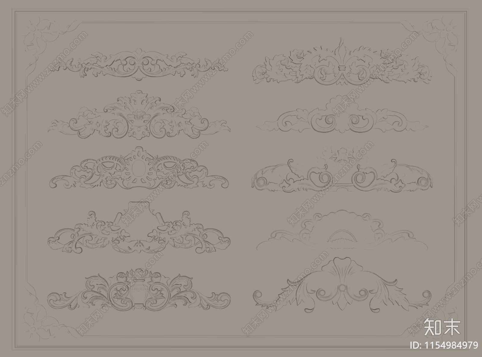 欧式石膏雕花SU模型下载【ID:1154984979】