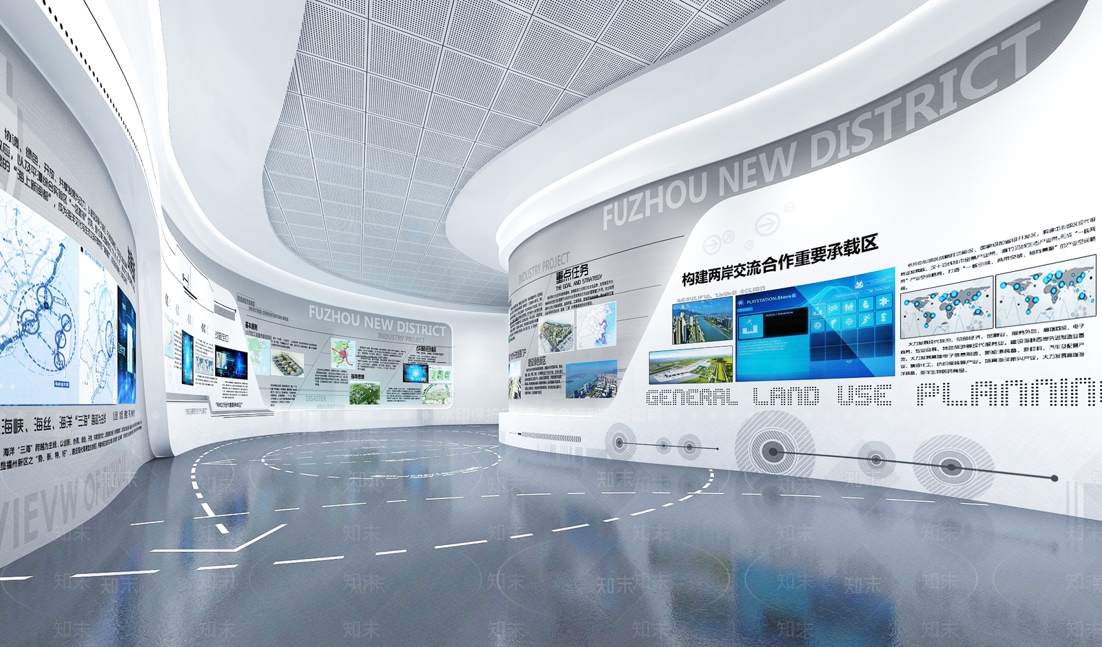 现代企业展厅3D模型下载【ID:1154988704】_知末3d模型网