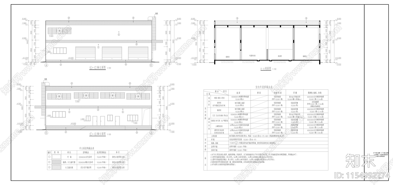 屠牛车间建筑cad施工图下载【ID:1154992774】