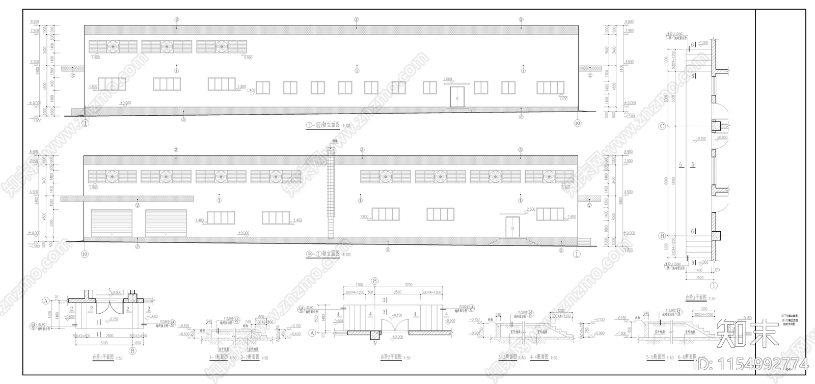 屠牛车间建筑cad施工图下载【ID:1154992774】