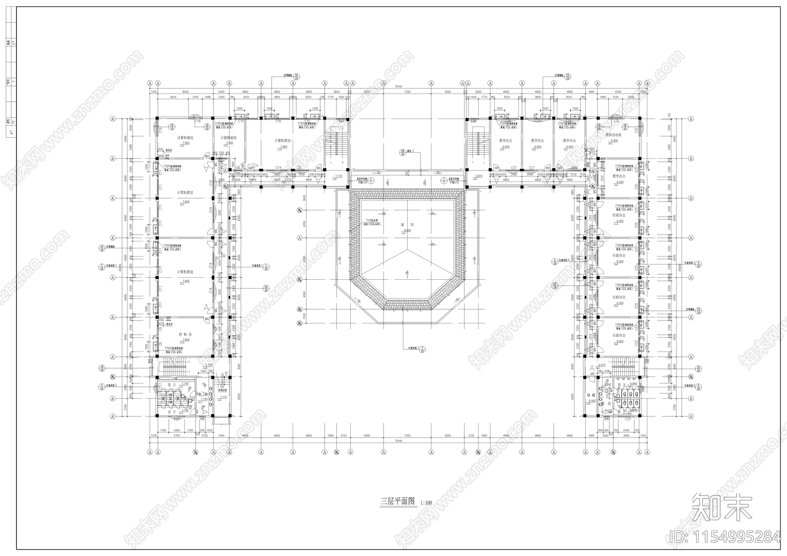 某中学综合楼cad施工图下载【ID:1154995284】