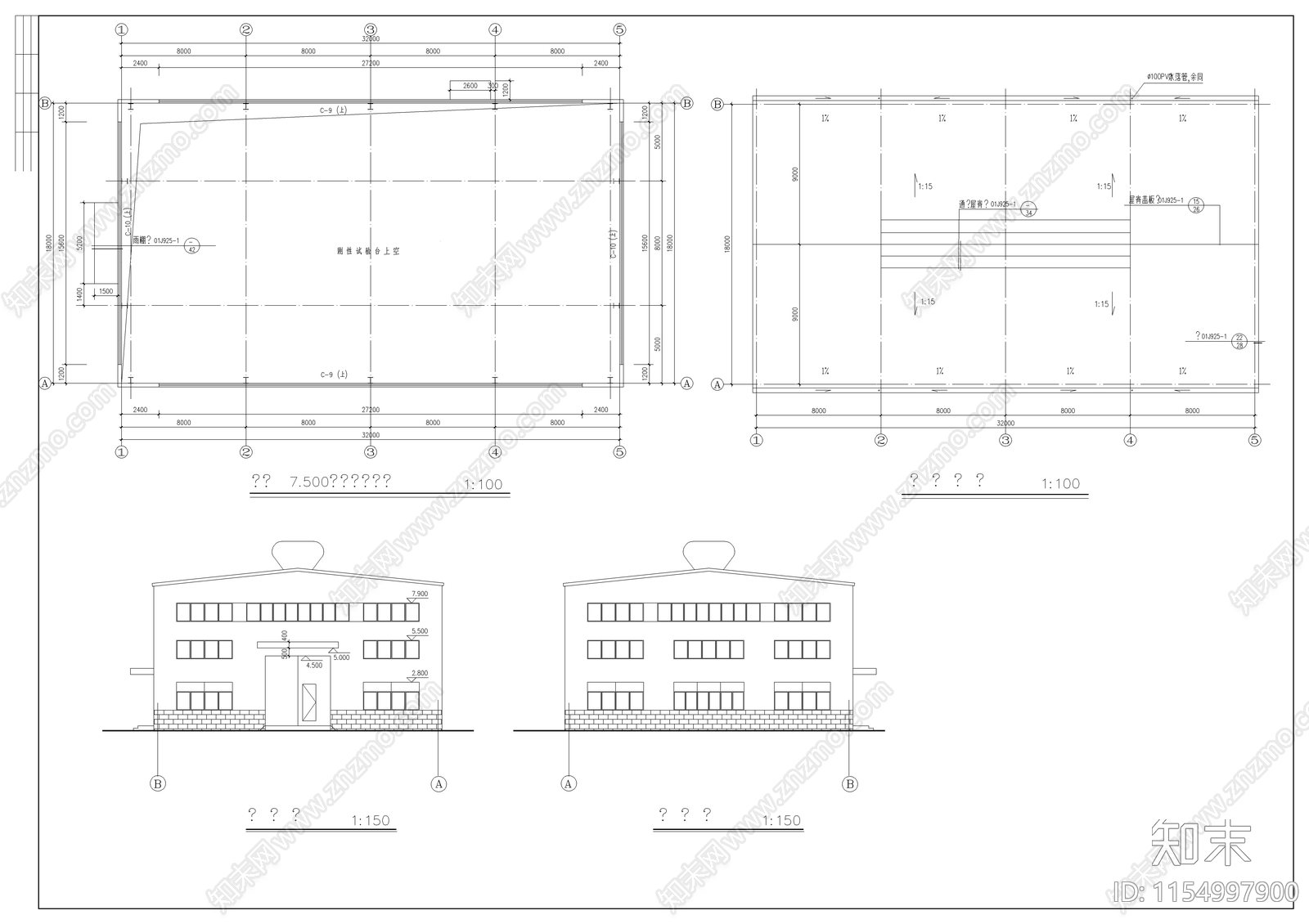 钢结构车间建cad施工图下载【ID:1154997900】