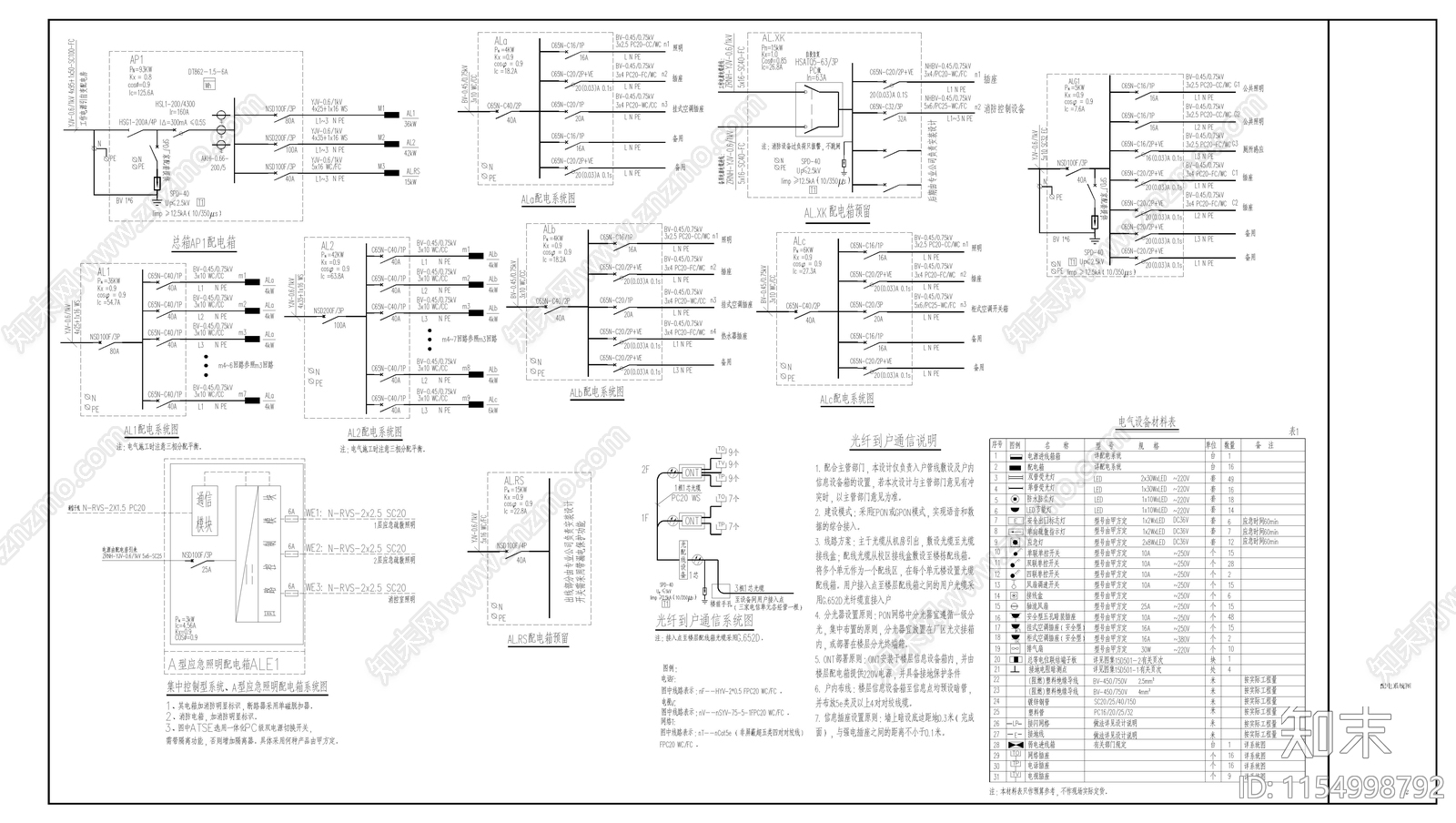 休息办公宿舍楼电气施工图下载【ID:1154998792】