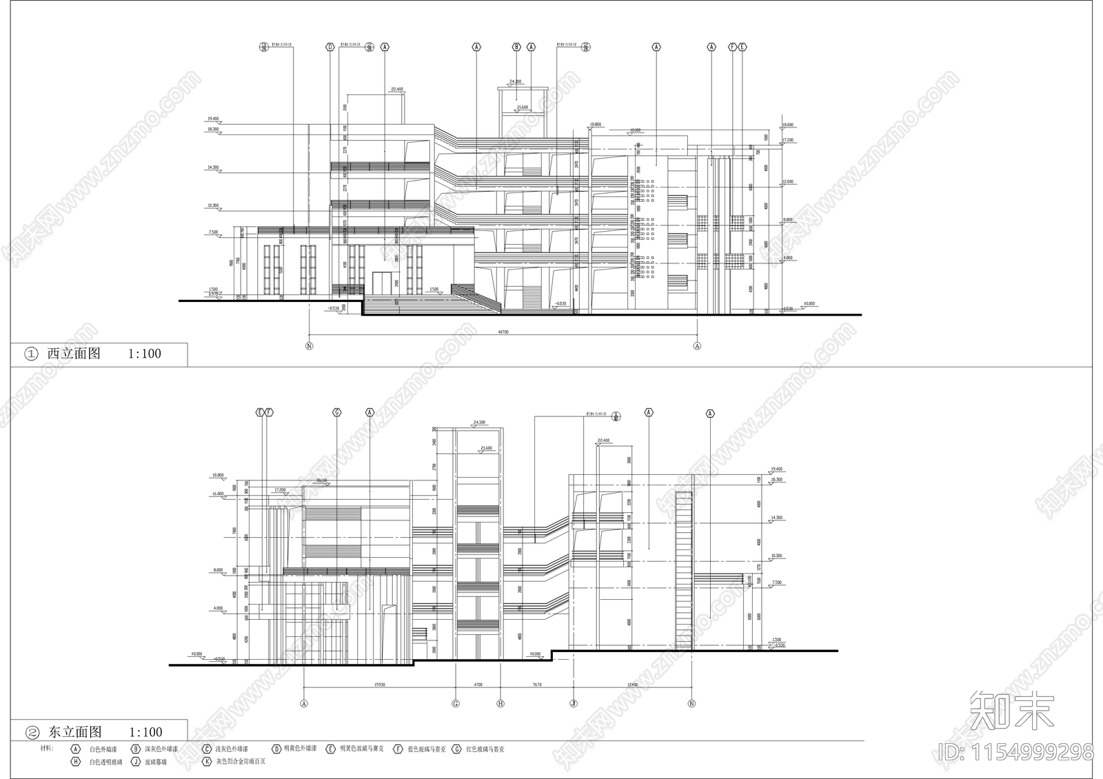 学校综合楼建筑图cad施工图下载【ID:1154999298】