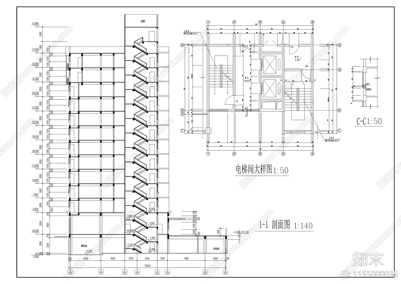 重庆中学教学楼建施图cad施工图下载【ID:1155000035】