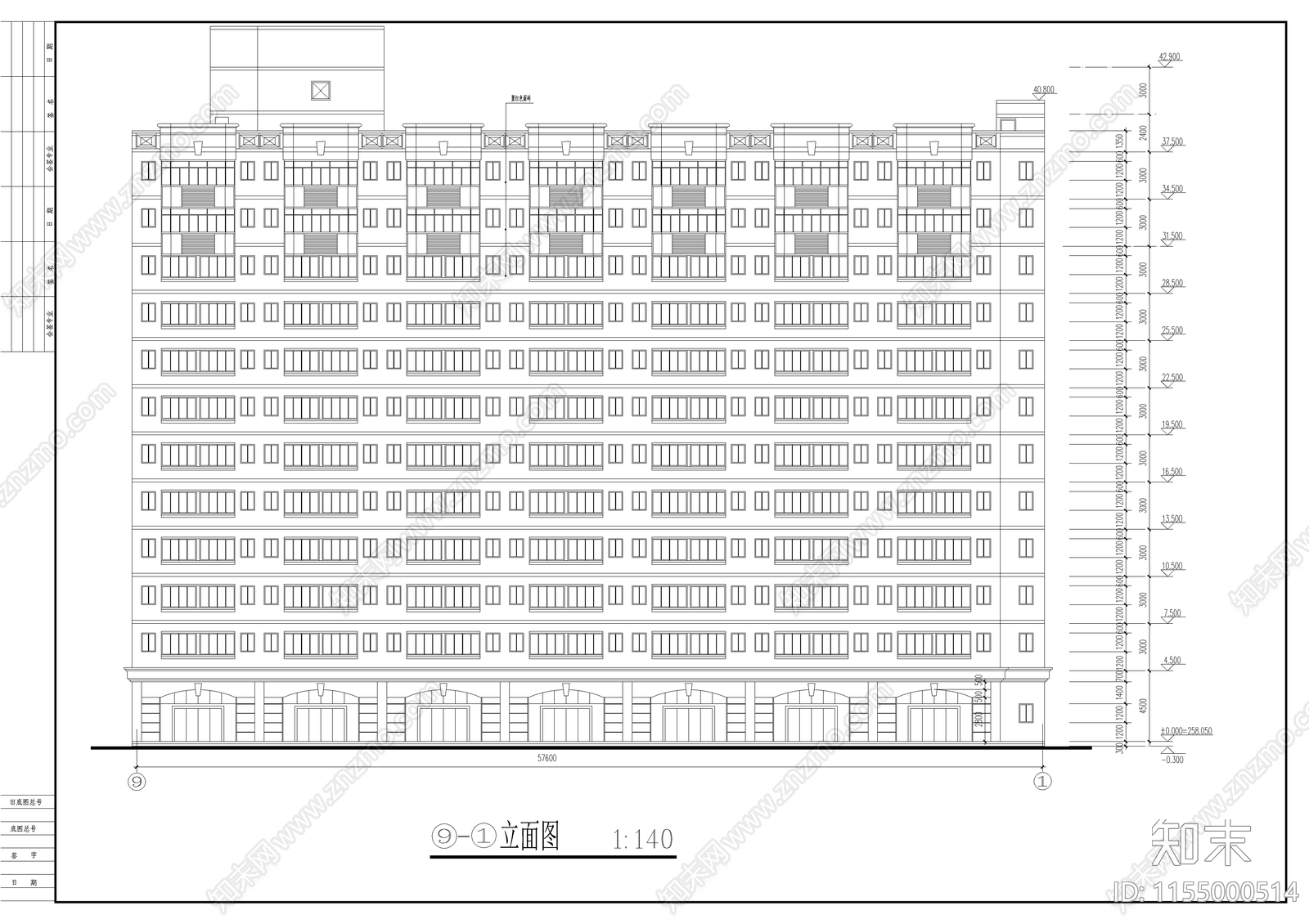 12层的学生宿舍施工图下载【ID:1155000514】