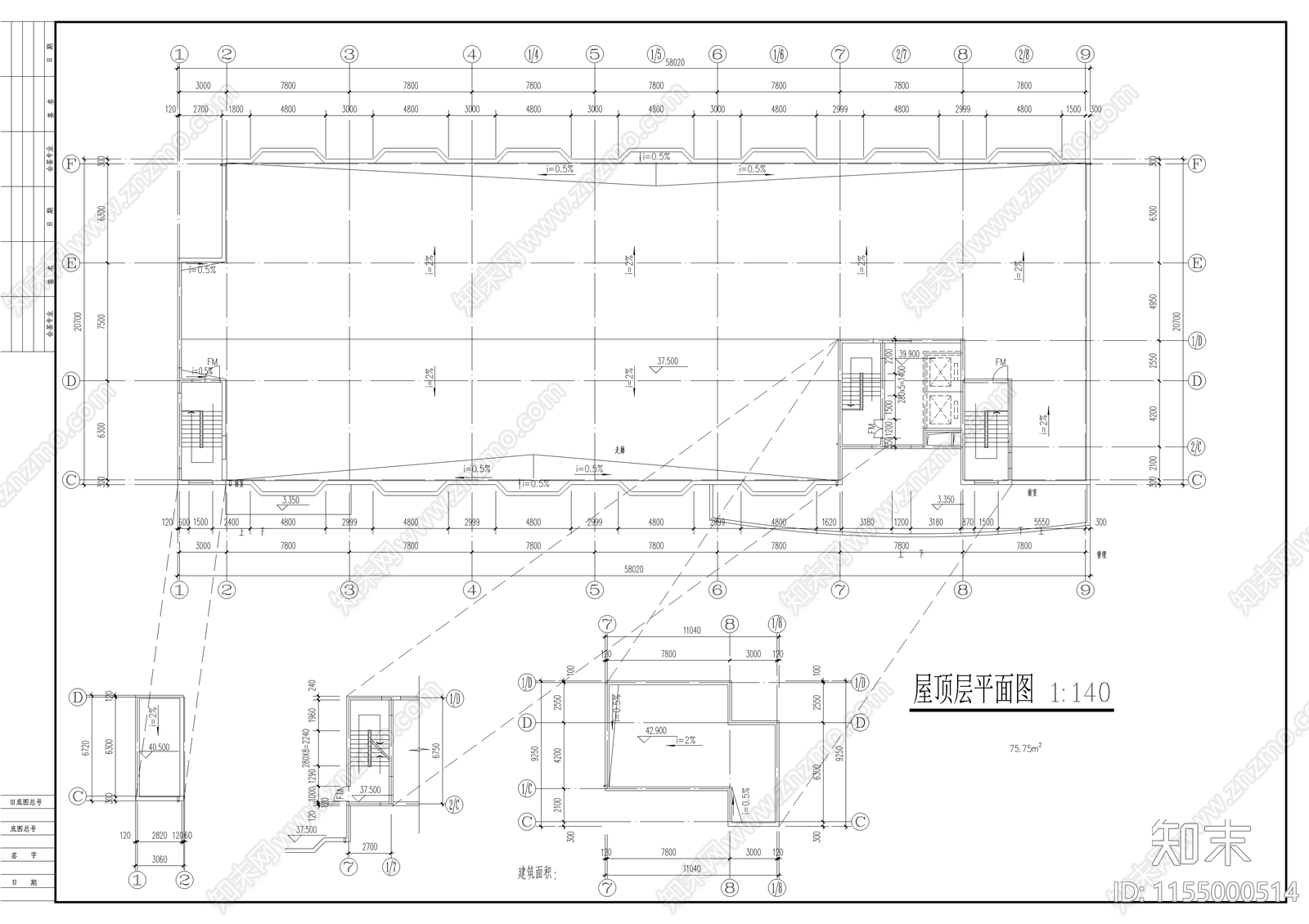 12层的学生宿舍施工图下载【ID:1155000514】