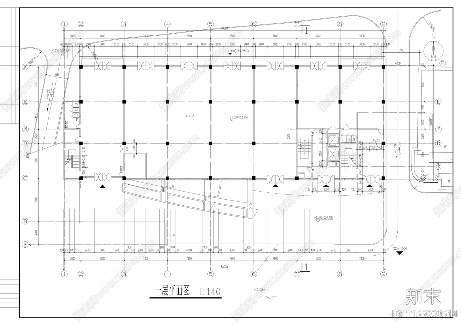 12层的学生宿舍施工图下载【ID:1155000514】