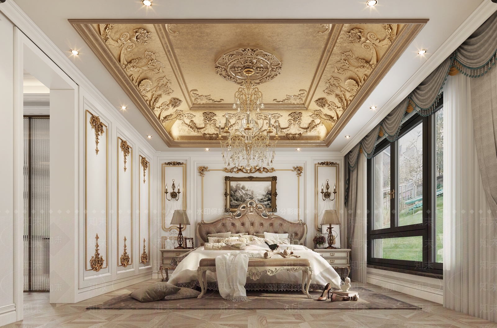 欧式古典卧室3D模型下载【ID:1155006453】