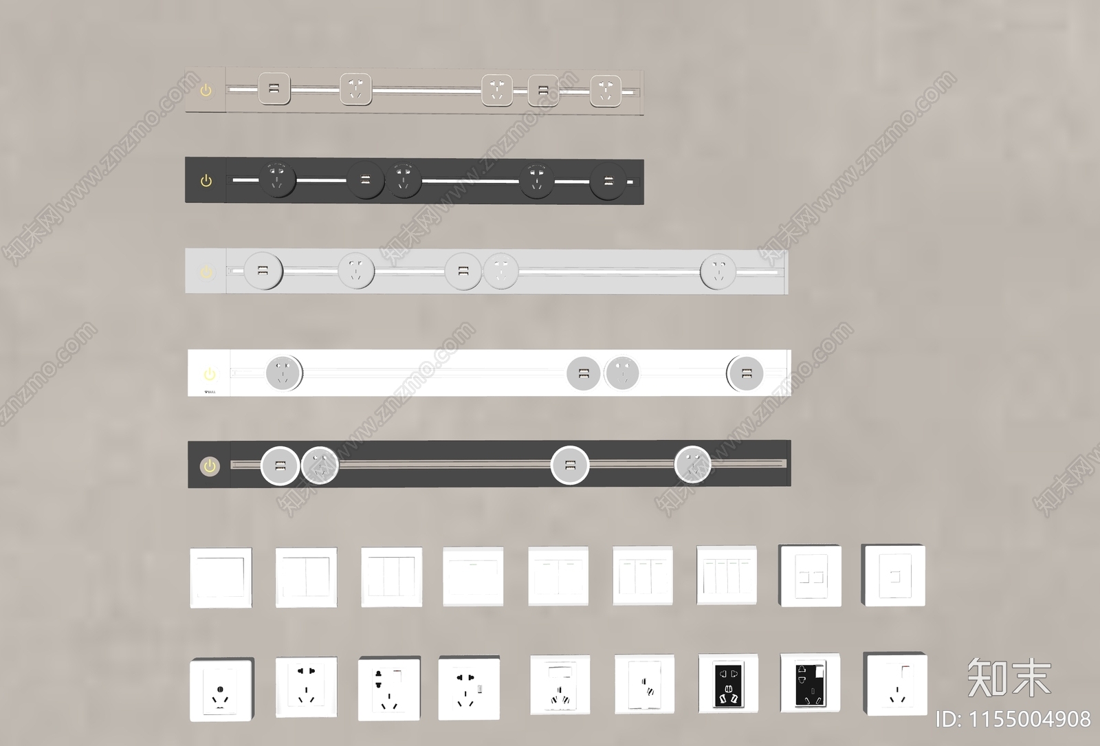 现代开关插座SU模型下载【ID:1155004908】