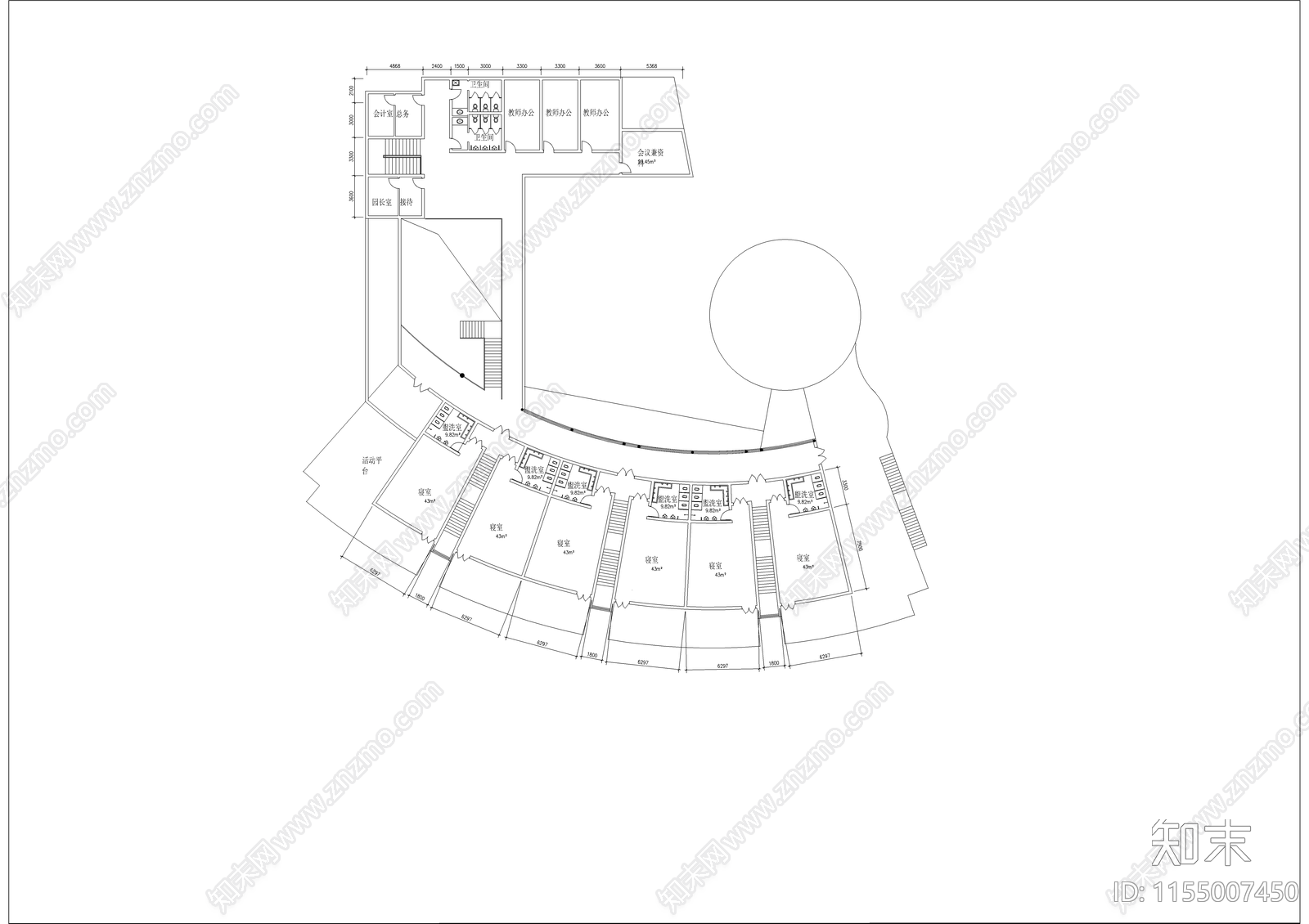 8班幼儿cad施工图下载【ID:1155007450】