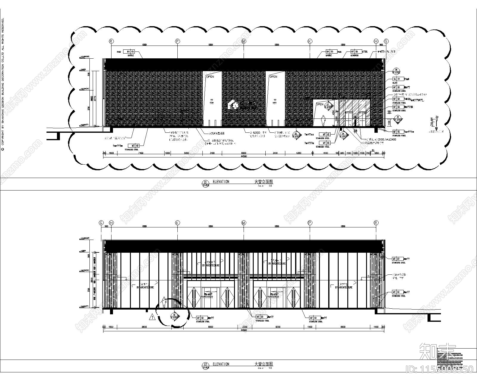 某西安现代轻奢办公楼全cad施工图下载【ID:1155008550】