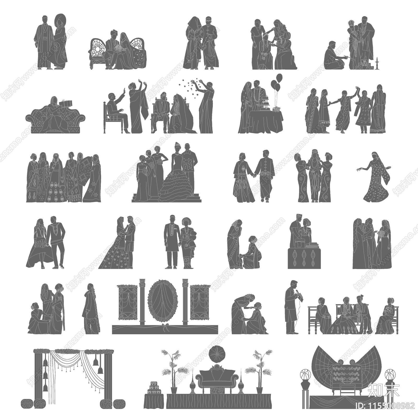 2024婚礼图库cad施工图下载【ID:1155008982】