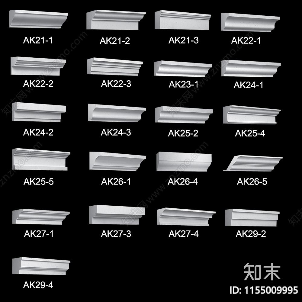 简欧石膏线线条3D模型下载【ID:1155009995】