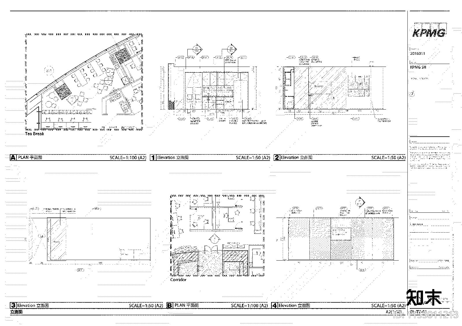 上海某现代轻奢办公cad施工图下载【ID:1155011213】