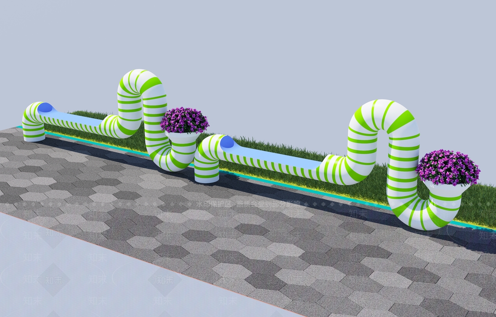现代个性卡通创意景观座椅SU模型下载【ID:1155013226】