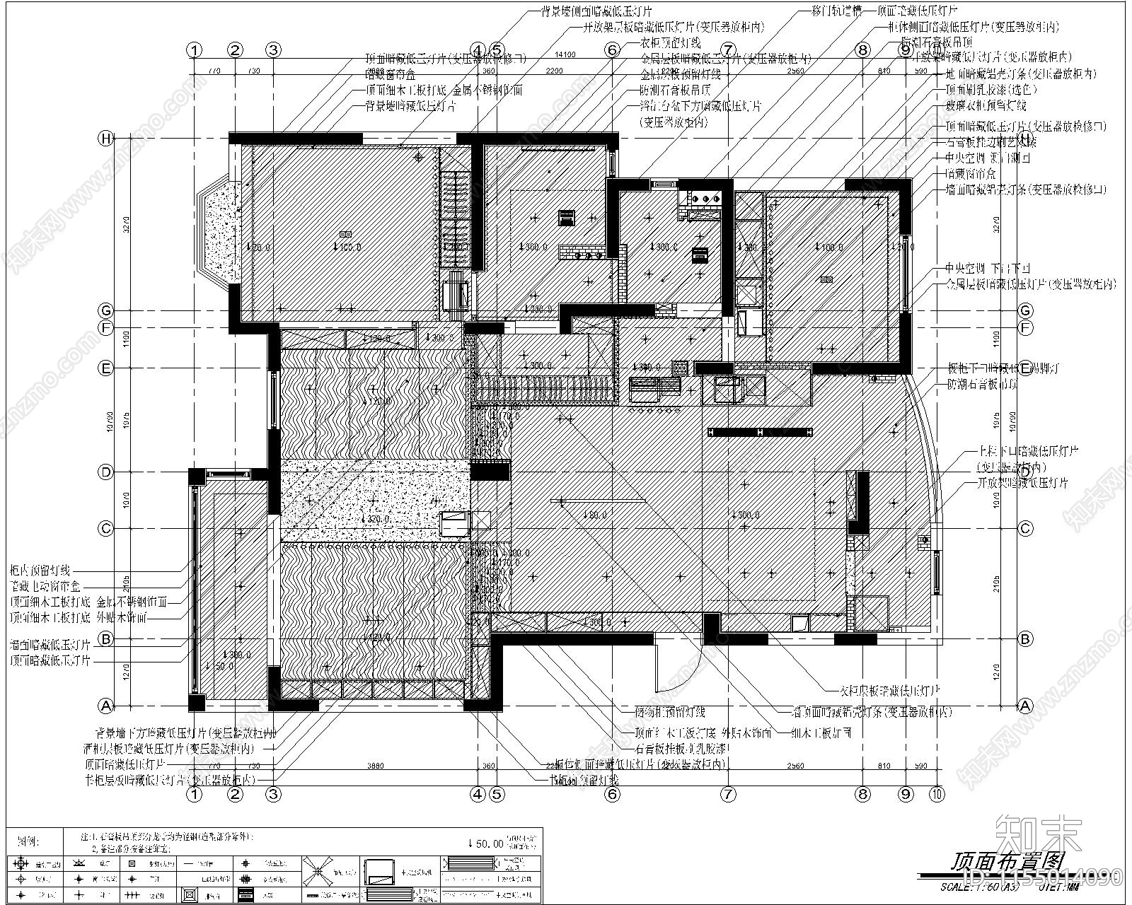 浦江茗园现代风格住cad施工图下载【ID:1155014090】