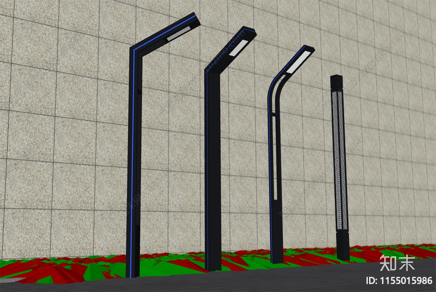 现代户外草坪路灯SU模型下载【ID:1155015986】