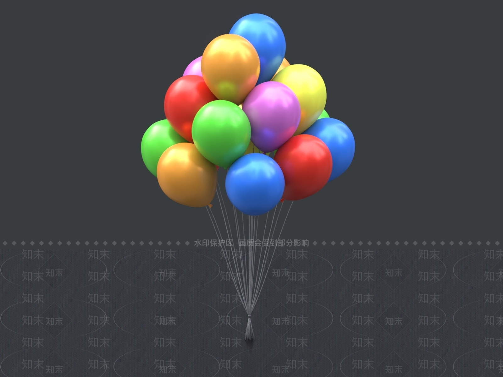 现代气球美陈3D模型下载【ID:1155019288】