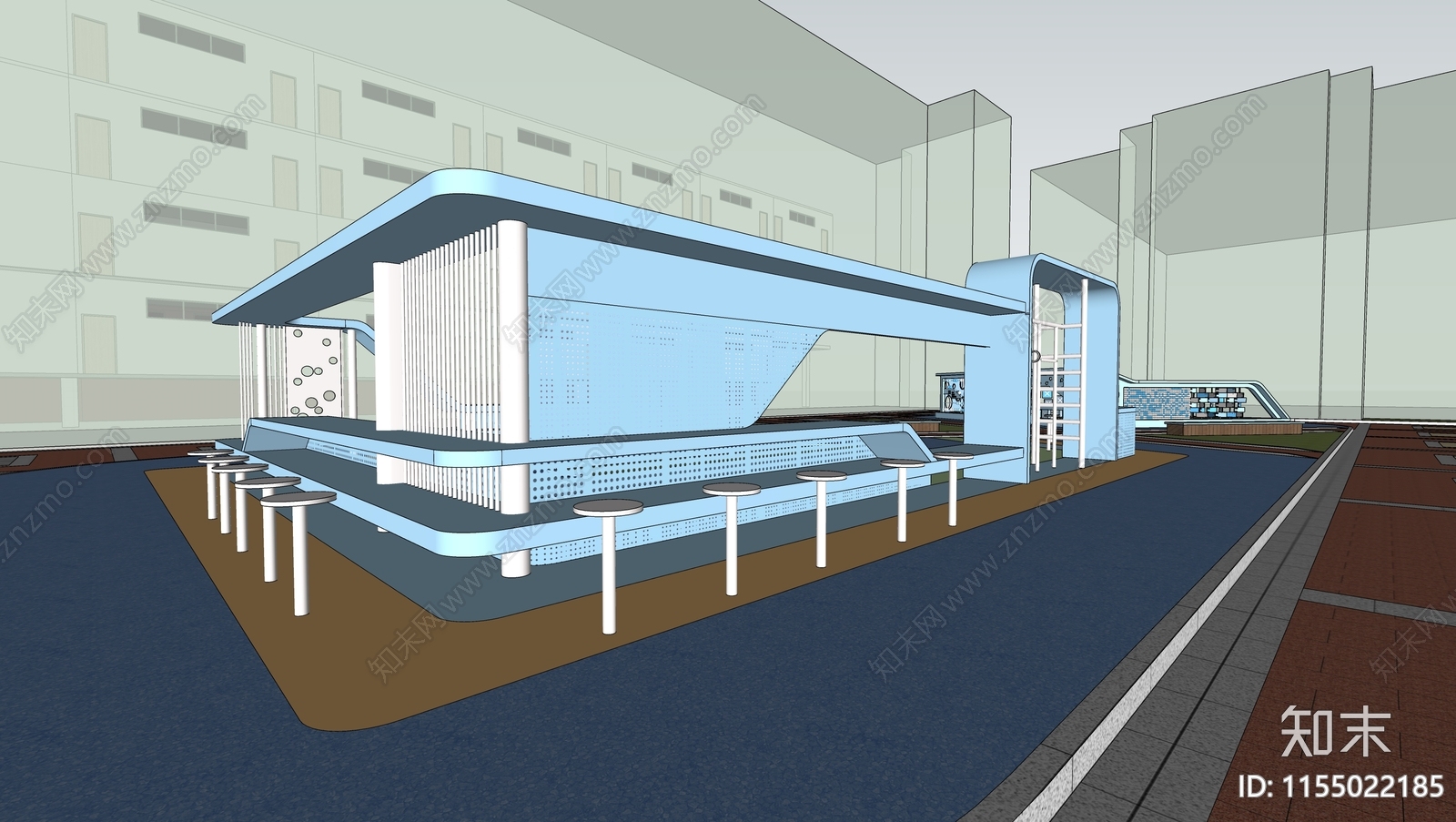 现代户外儿童游乐区SU模型下载【ID:1155022185】