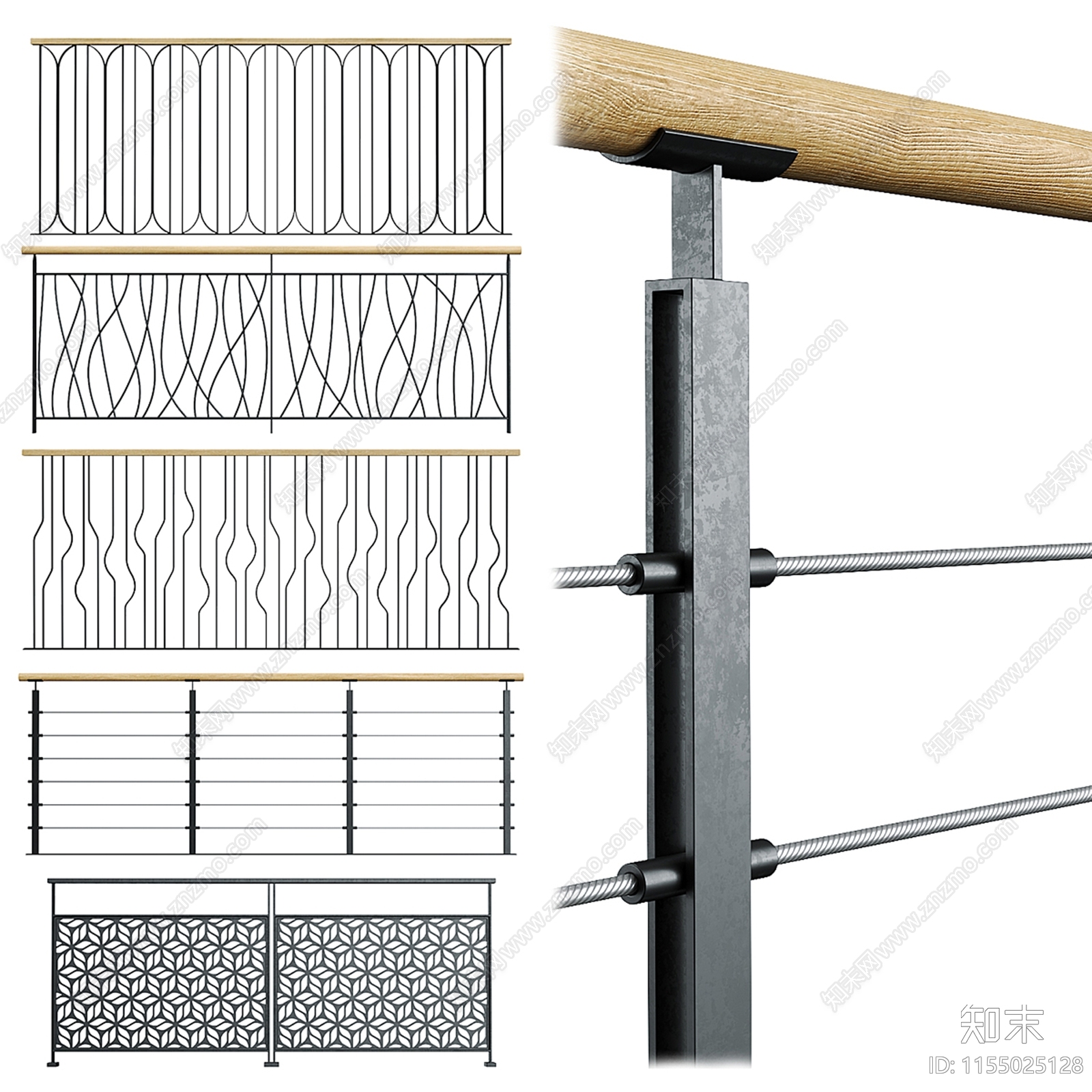 现代栏杆3D模型下载【ID:1155025128】