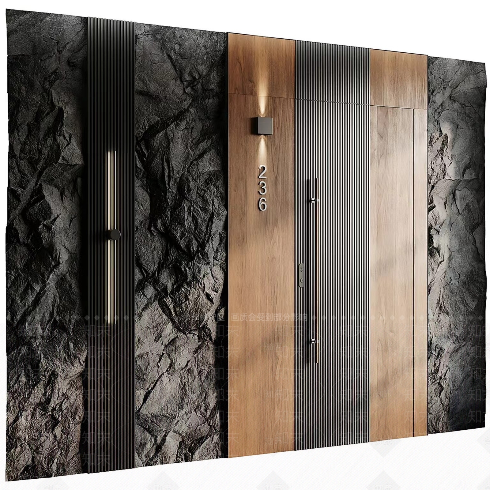 现代入户门3D模型下载【ID:1155032592】