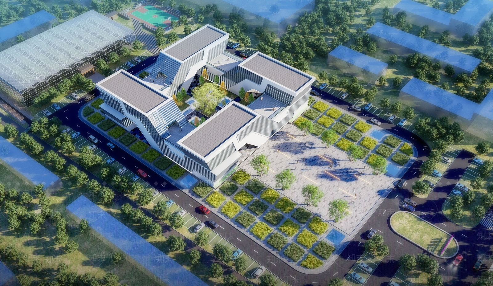 现代多层办公SU模型下载【ID:1155032700】