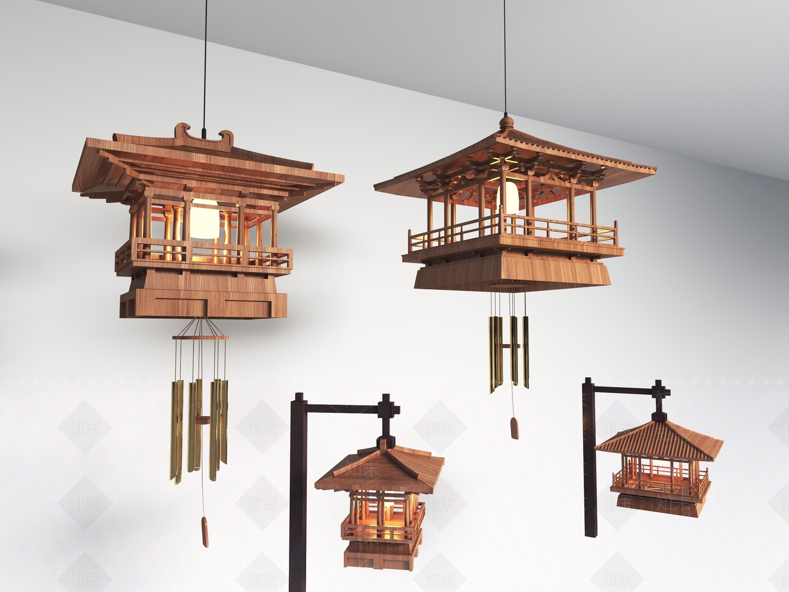 中式创意吊灯3D模型下载【ID:1155033198】