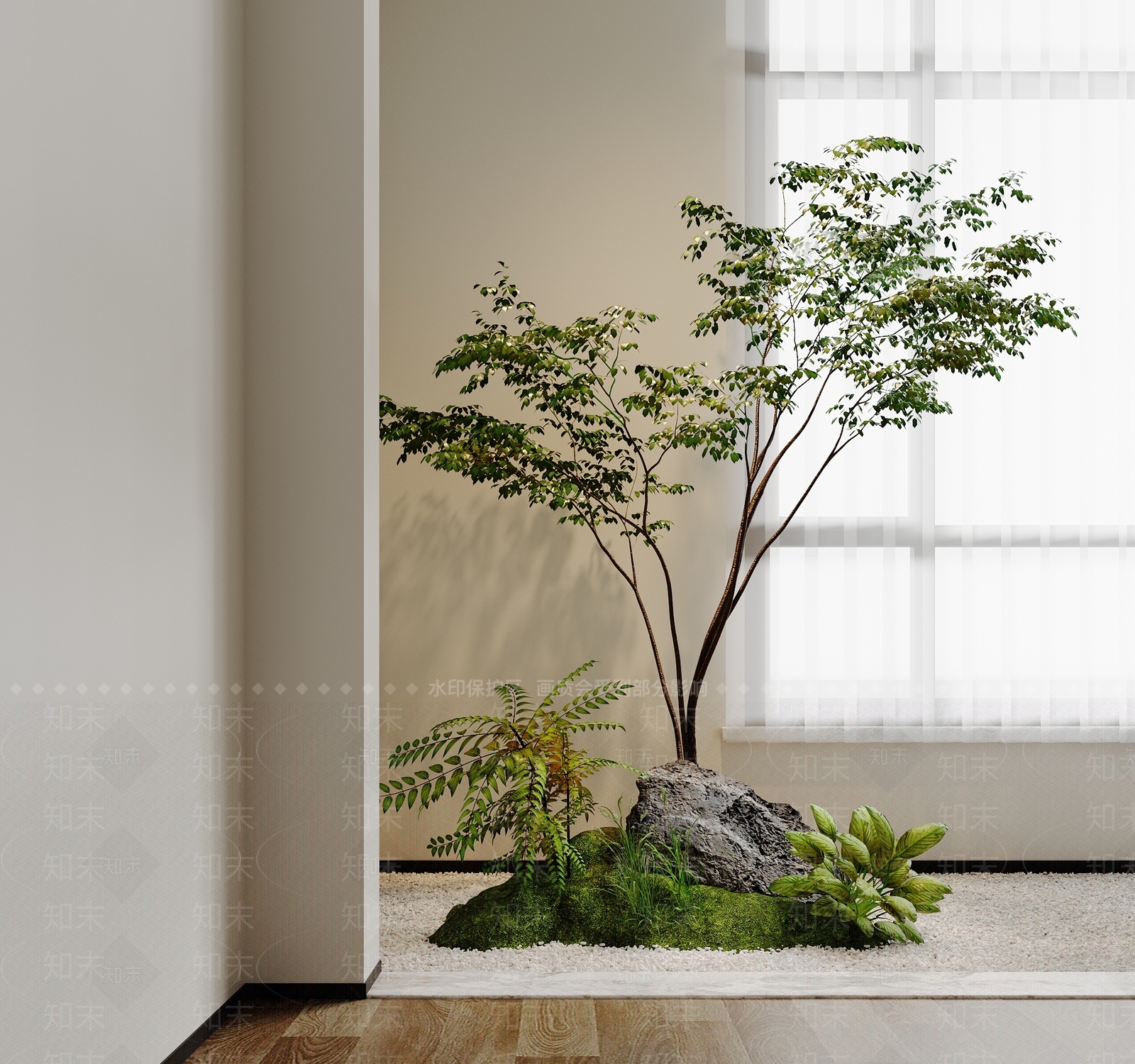 现代景观造景3D模型下载【ID:1155036195】