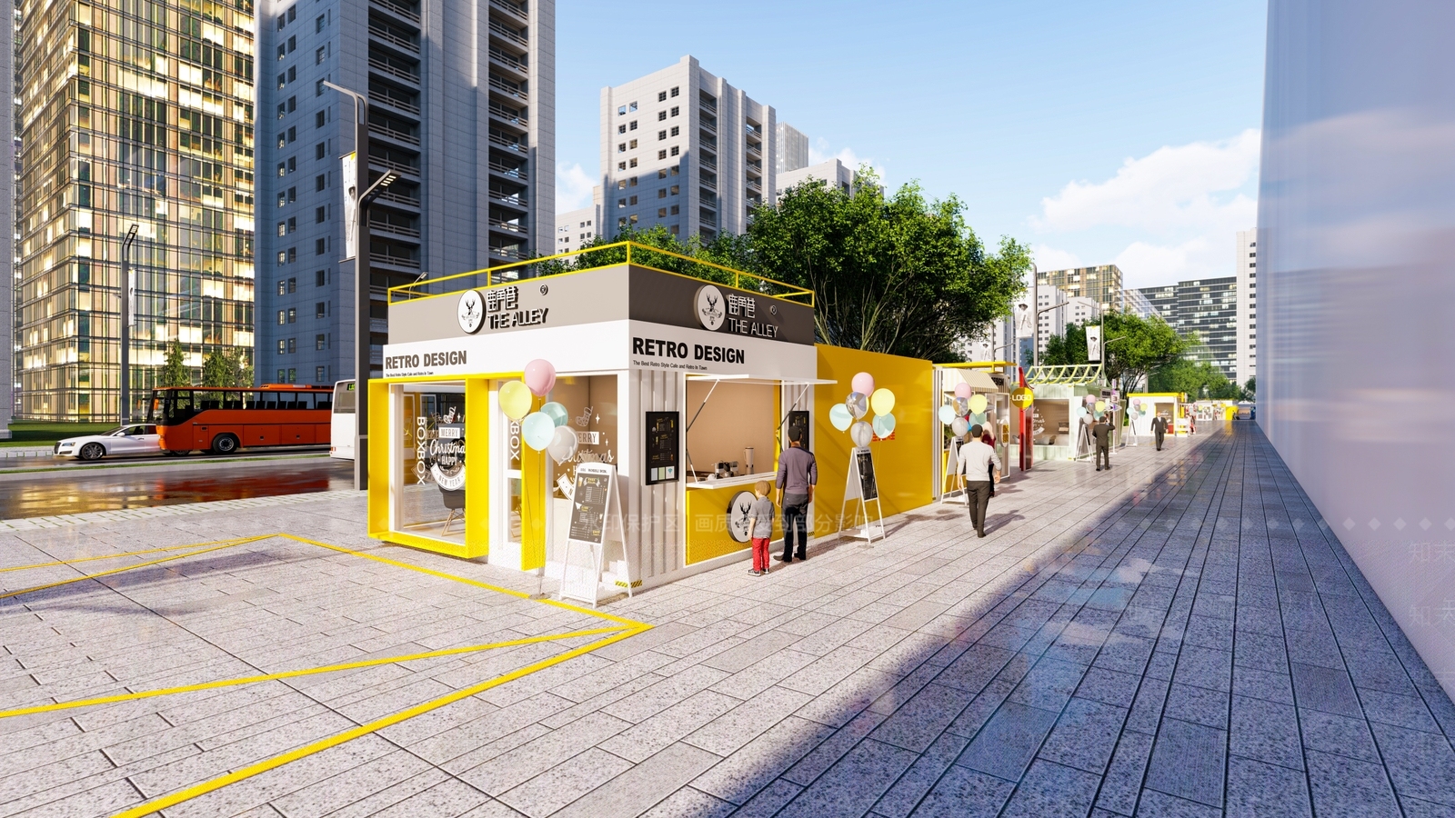 现代集装箱网红集市SU模型下载【ID:1155039772】