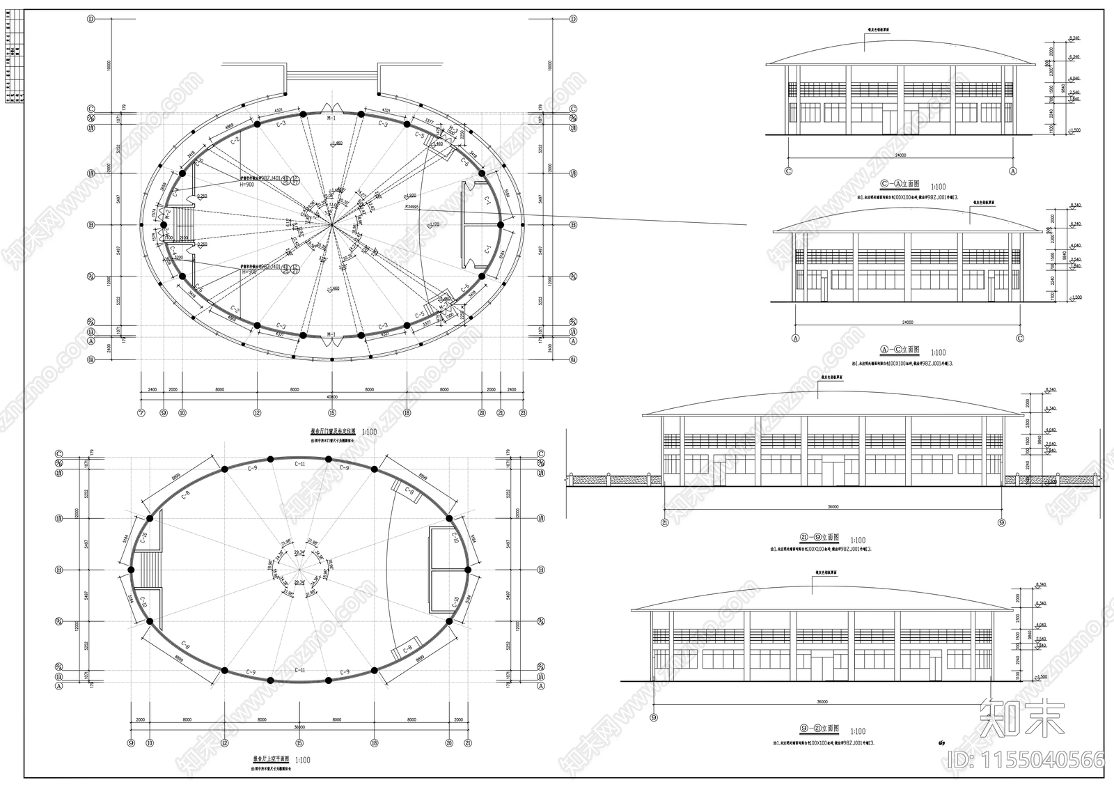 教学楼全cad施工图下载【ID:1155040566】