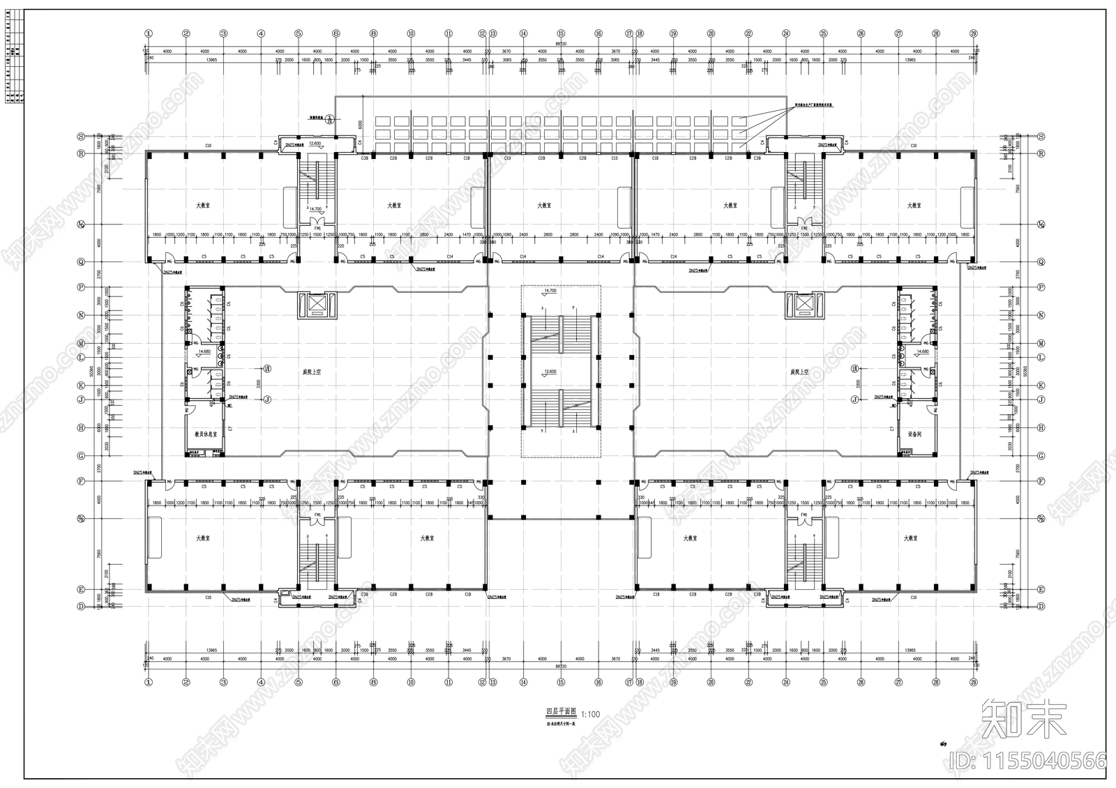 教学楼全cad施工图下载【ID:1155040566】