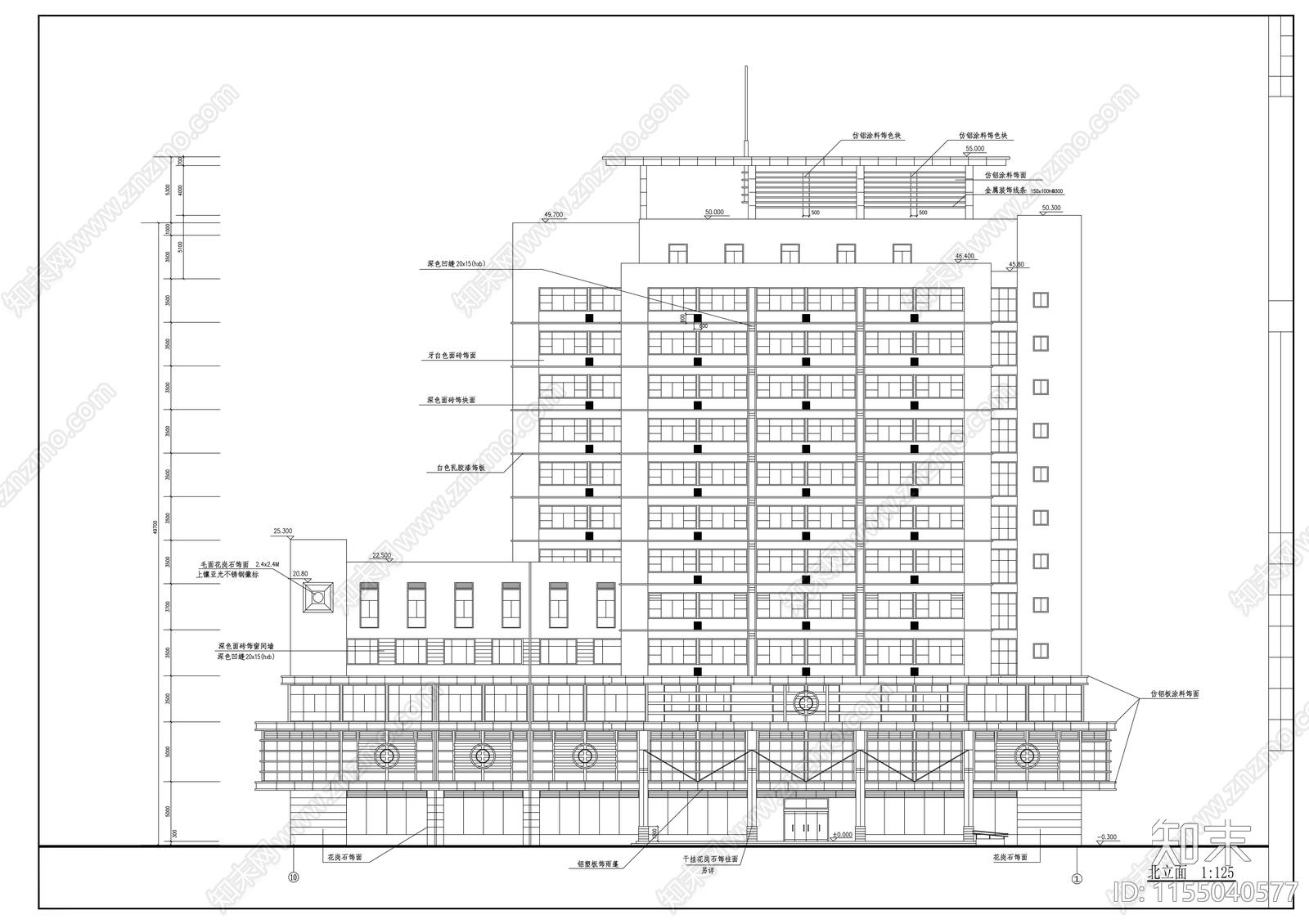 科研楼建筑设计方案cad施工图下载【ID:1155040577】