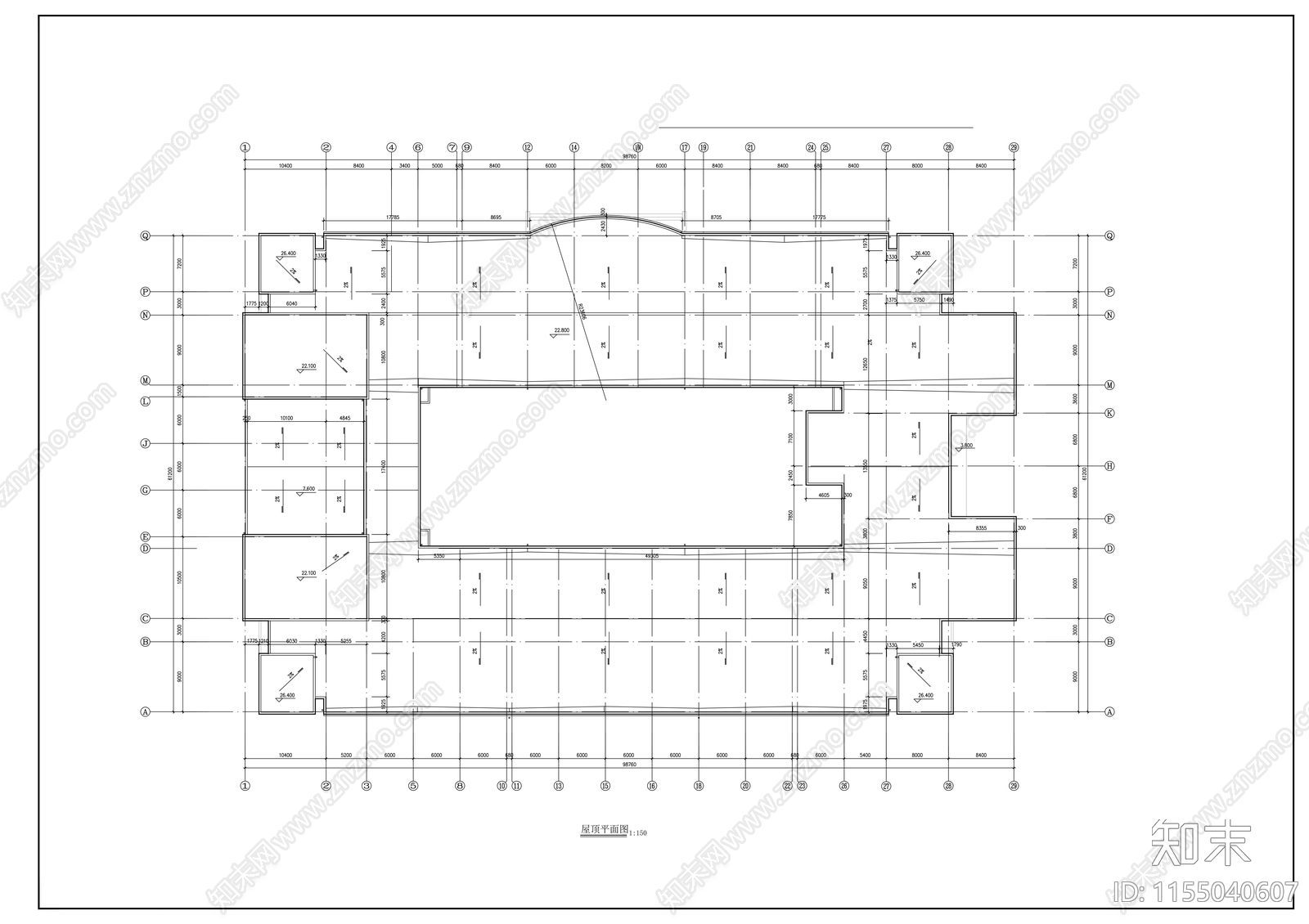 六层教学楼建筑方案图cad施工图下载【ID:1155040607】