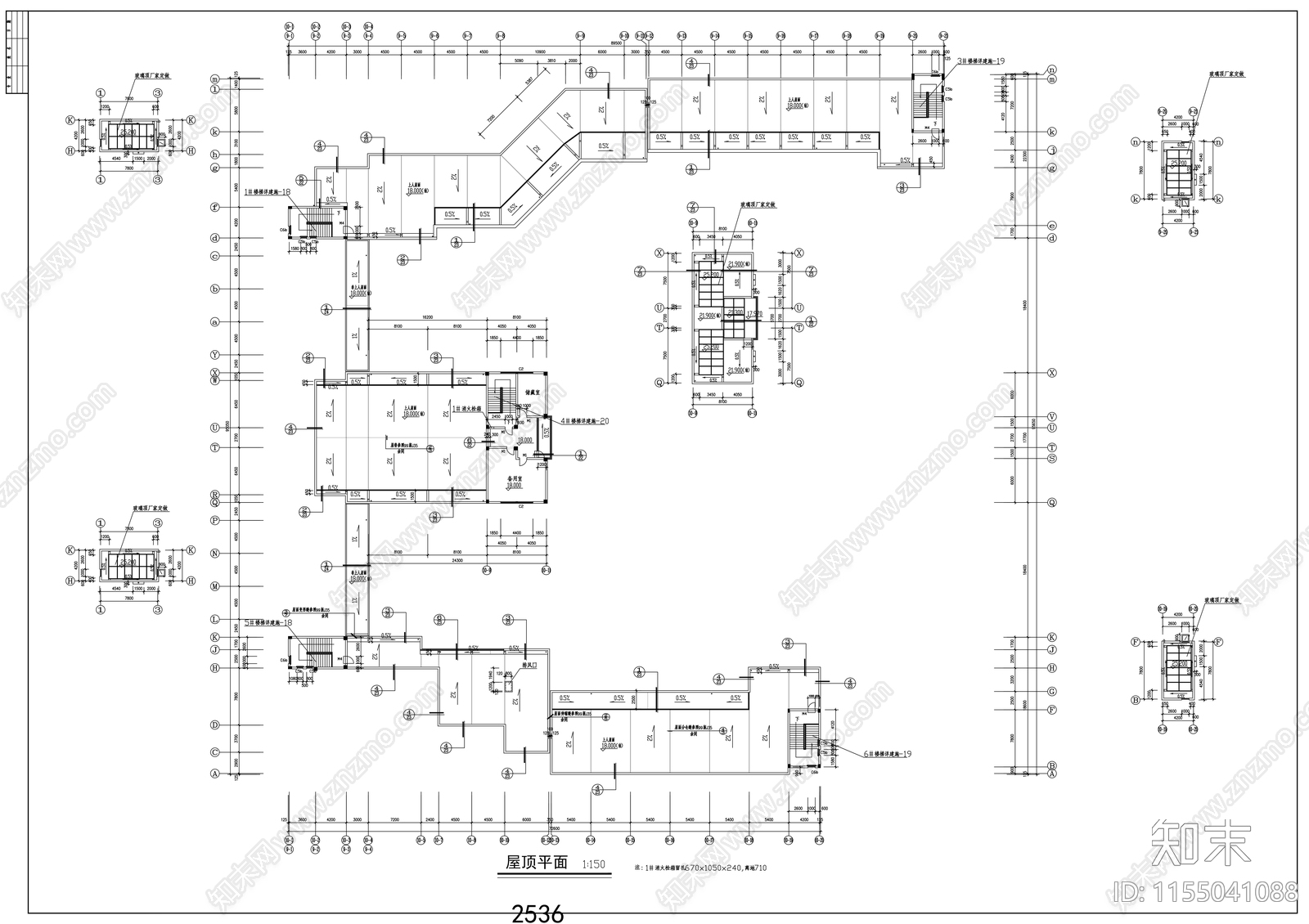 六层中学教学楼综合施工图下载【ID:1155041088】