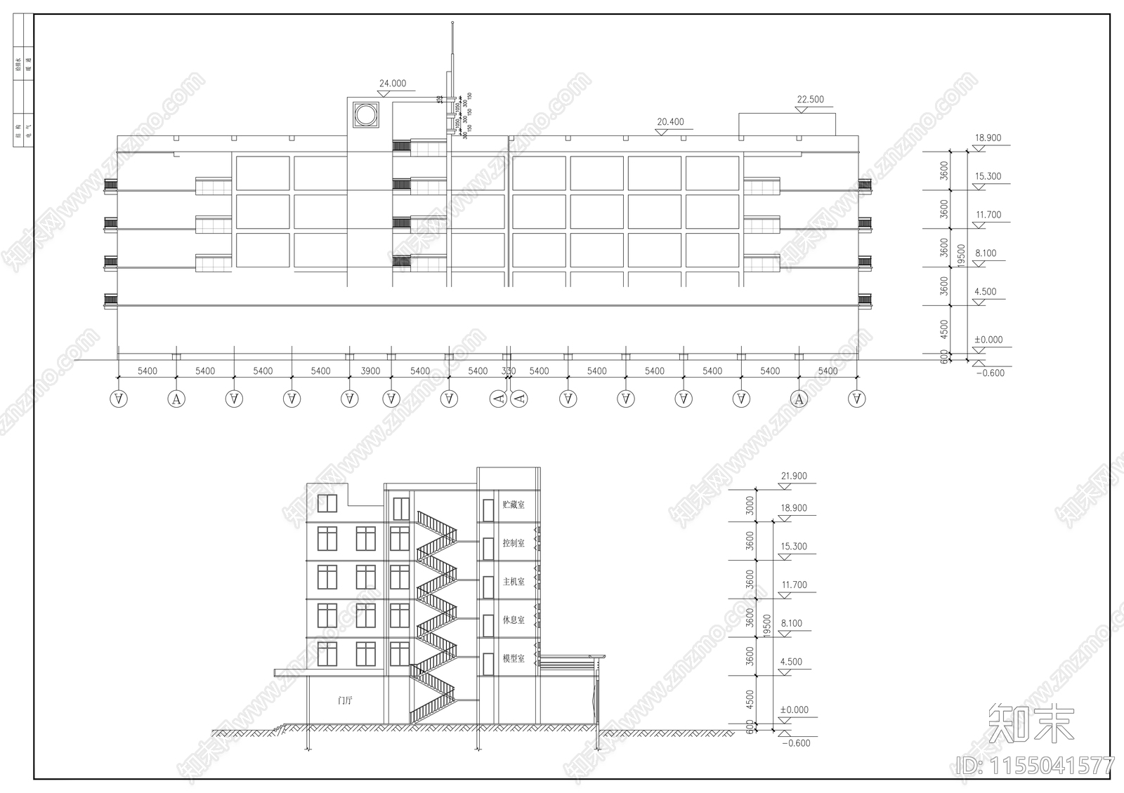 四层中学综合教学楼建筑方案图cad施工图下载【ID:1155041577】