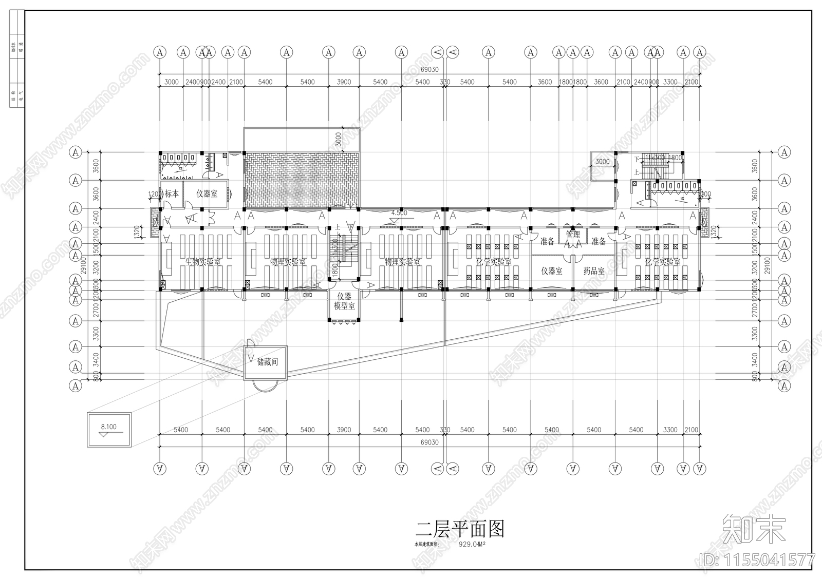 四层中学综合教学楼建筑方案图cad施工图下载【ID:1155041577】