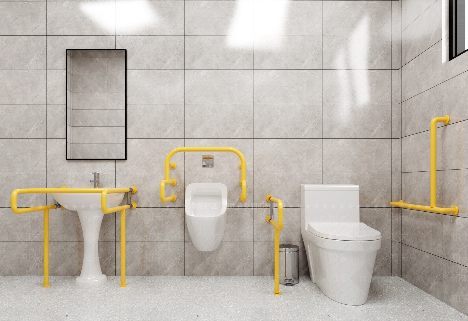 现代公共无障碍卫生间3D模型下载【ID:1155041613】