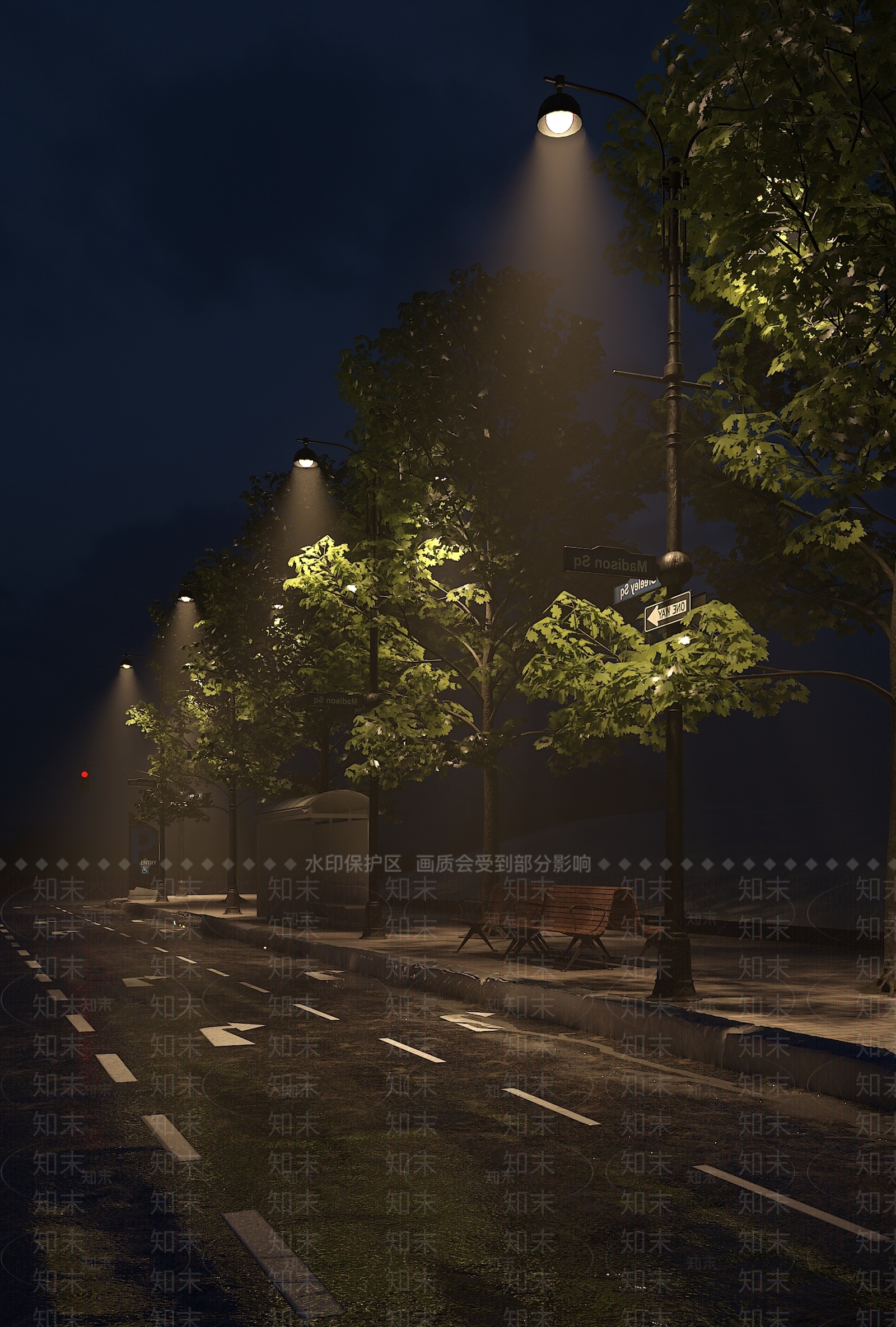 现代路灯3D模型下载【ID:1155044407】