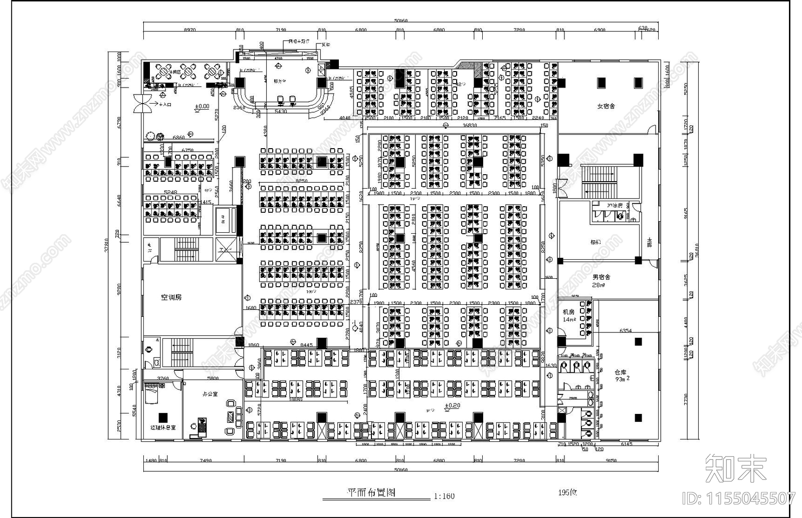 1550平方现代风格网吧网咖室内设计施工图下载【ID:1155045507】