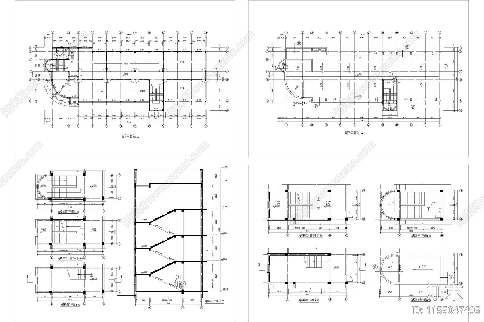 办公楼行政楼综合楼写字楼建筑施工图下载【ID:1155047495】