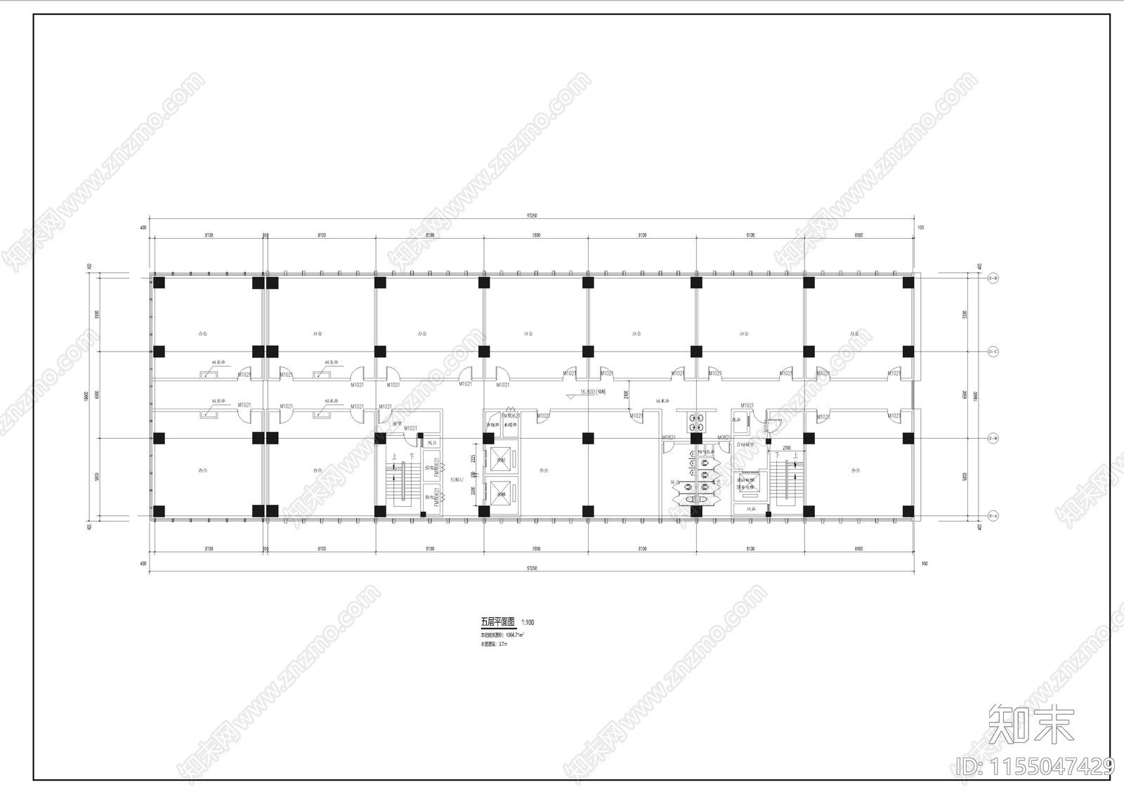 现代风格退台式办公楼cad施工图下载【ID:1155047429】